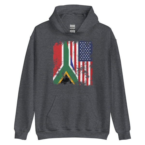 South Africa USA Flag - Half American Hoodie