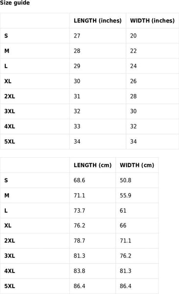 South Africa USA Flag - Half American Hoodie-Size guide