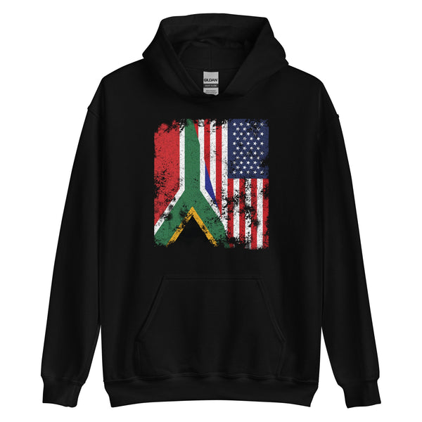 South Africa USA Flag - Half American Hoodie