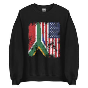 South Africa USA Flag - Half American Sweatshirt