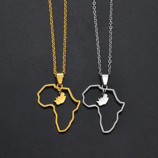 South African Map Necklace