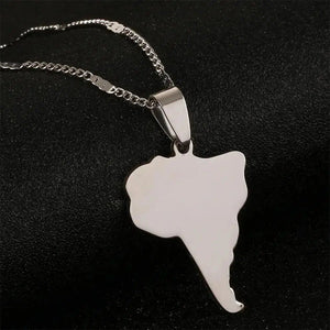 South America Map Necklace