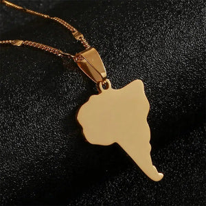 South America Map Necklace