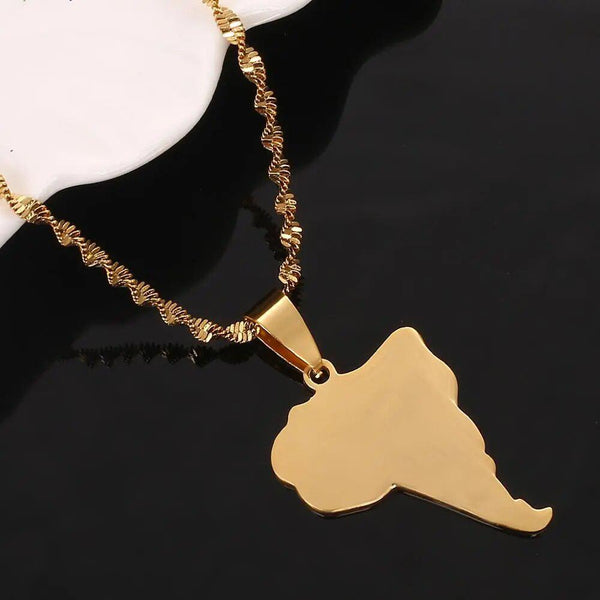 South America Map Necklace