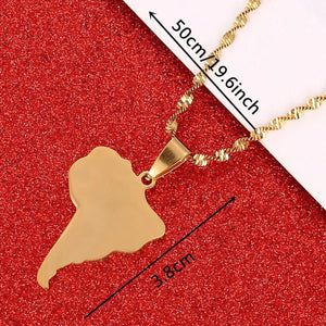 South America Map Necklace