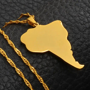 South America Map Necklace