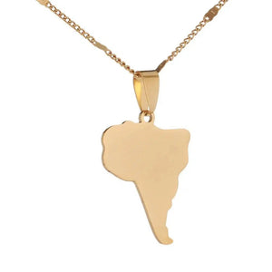 South America Map Necklace