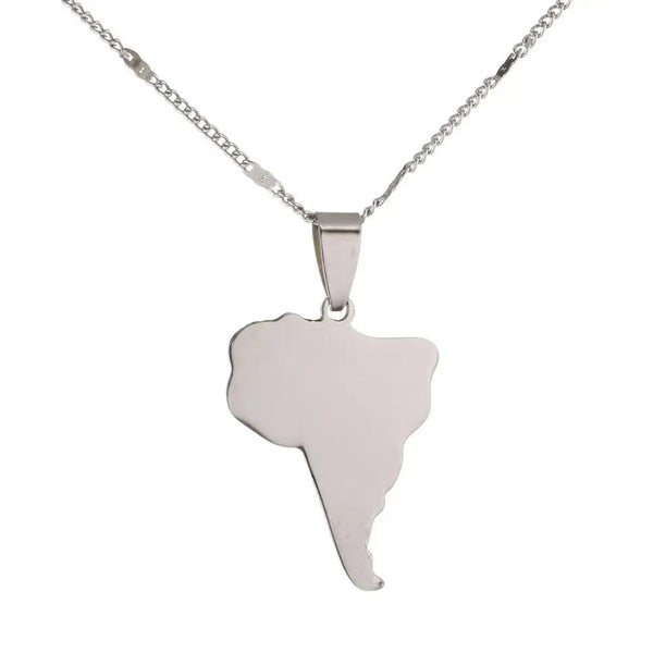 South America Map Necklace