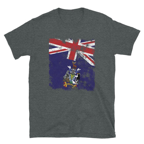 South Georgia And The South Sandwich Islands Flag - Distressed Flag T-Shirt