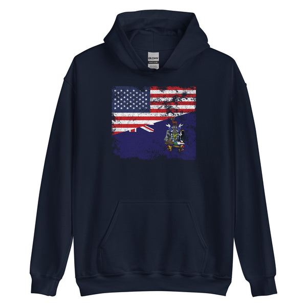 South Georgia and the South Sandwich Islands USA Flag Hoodie