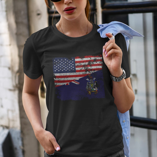South Georgia and the South Sandwich Islands USA Flag T-Shirt