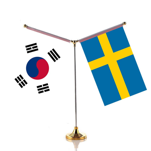 South Korea Denmark Desk Flag - Custom Table Flags (Small)