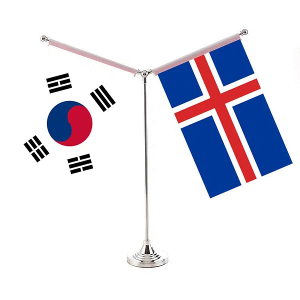 South Korea Denmark Desk Flag - Custom Table Flags (Small)
