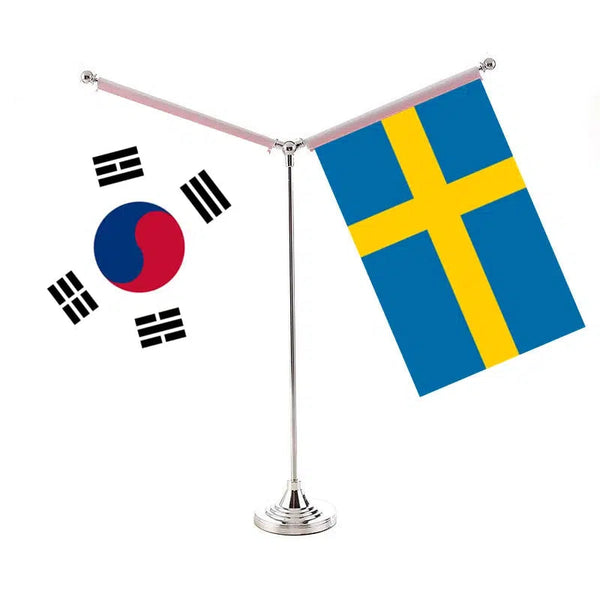 South Korea Denmark Desk Flag - Custom Table Flags (Small)