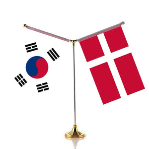 South Korea Denmark Desk Flag - Custom Table Flags (Small)