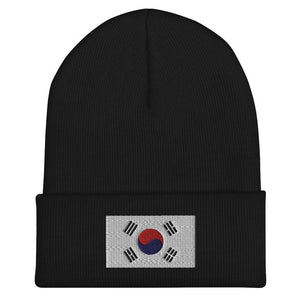 South Korea Flag Beanie - Embroidered Winter Hat