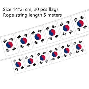 South Korea Flag Bunting Banner - 20Pcs
