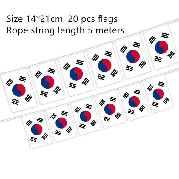 South Korea Flag Bunting Banner - 20Pcs