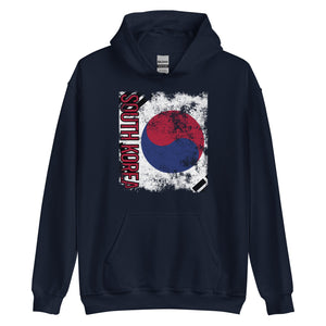 South Korea Flag - Distressed Flag Hoodie