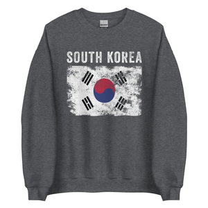South Korea Flag Distressed Sweatshirt