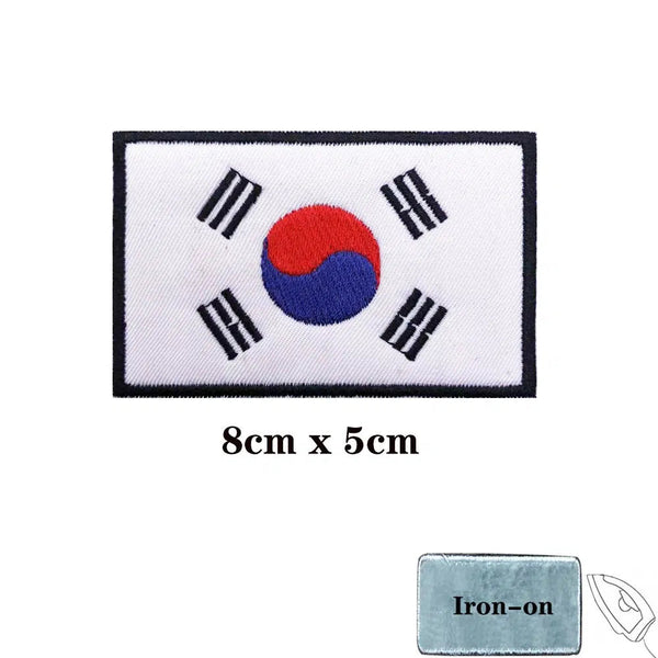 South Korea Flag Patch - Iron On/Hook & Loop Patch