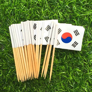 South Korea Flag Toothpicks - Cupcake Toppers (100Pcs)