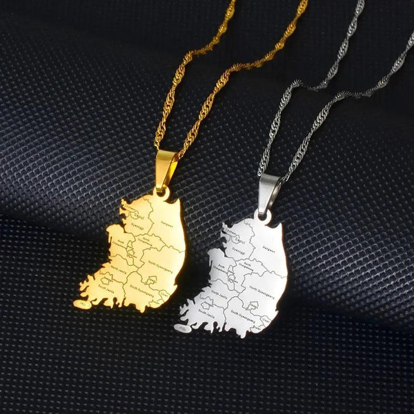 South Korea Map Necklace