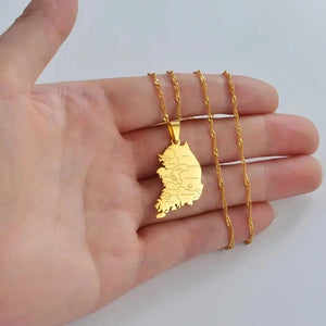 South Korea Map Necklace