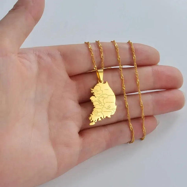 South Korea Map Necklace