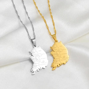 South Korea Map Necklace