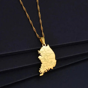 South Korea Map Necklace