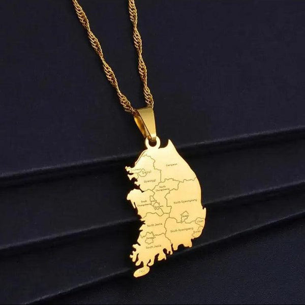 South Korea Map Necklace
