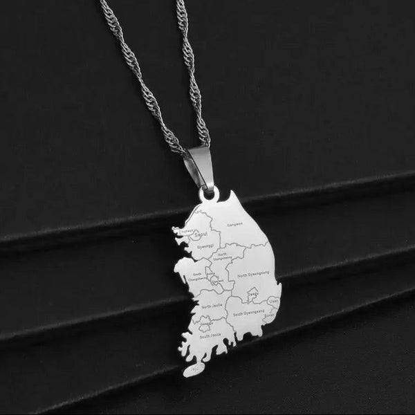 South Korea Map Necklace