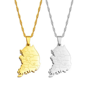 South Korea Map Necklace