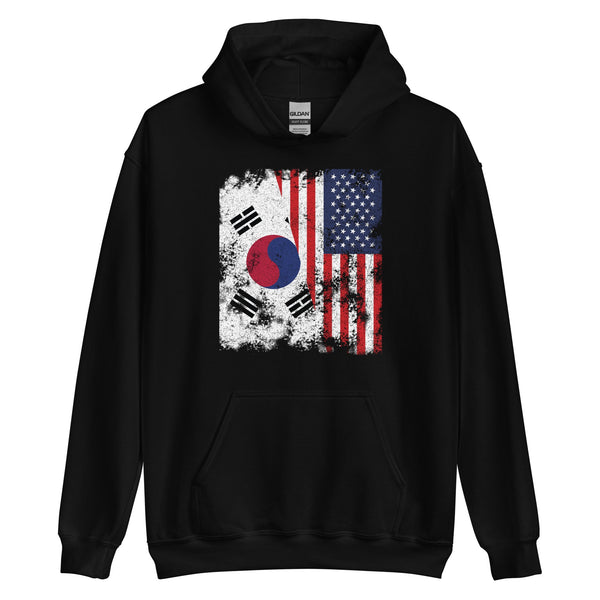 South Korea USA Flag - Half American Hoodie