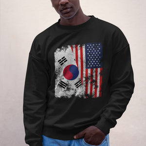 South Korea USA Flag - Half American Sweatshirt