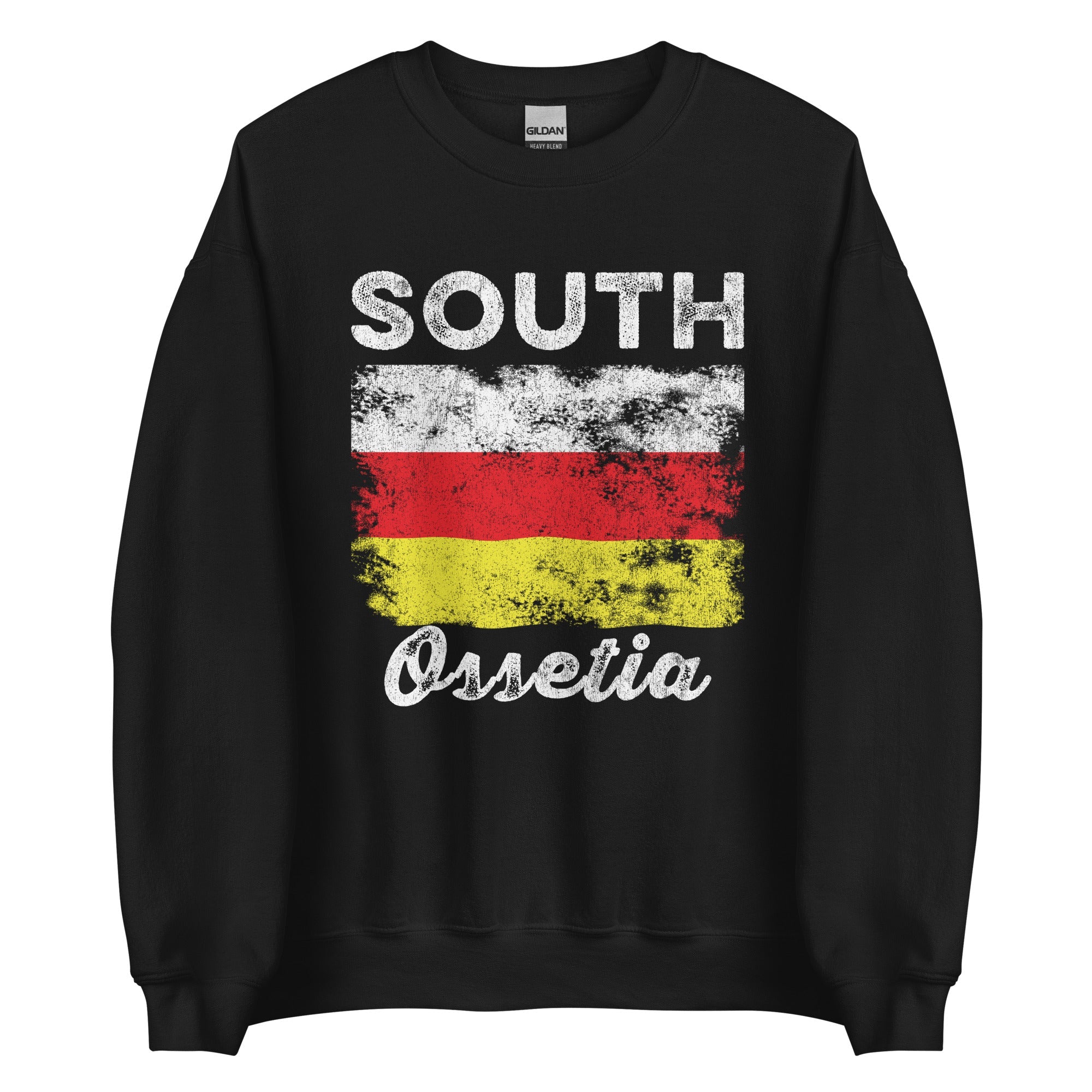 South Ossetia Flag Distressed Sweatshirt