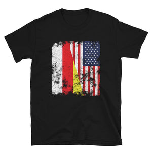 South Ossetia USA Flag - Half American T-Shirt