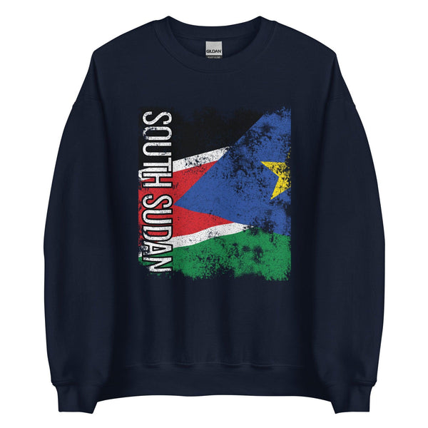 South Sudan Flag - Distressed Flag Sweatshirt