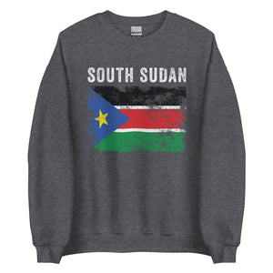 South Sudan Flag Distressed Sweatshirt