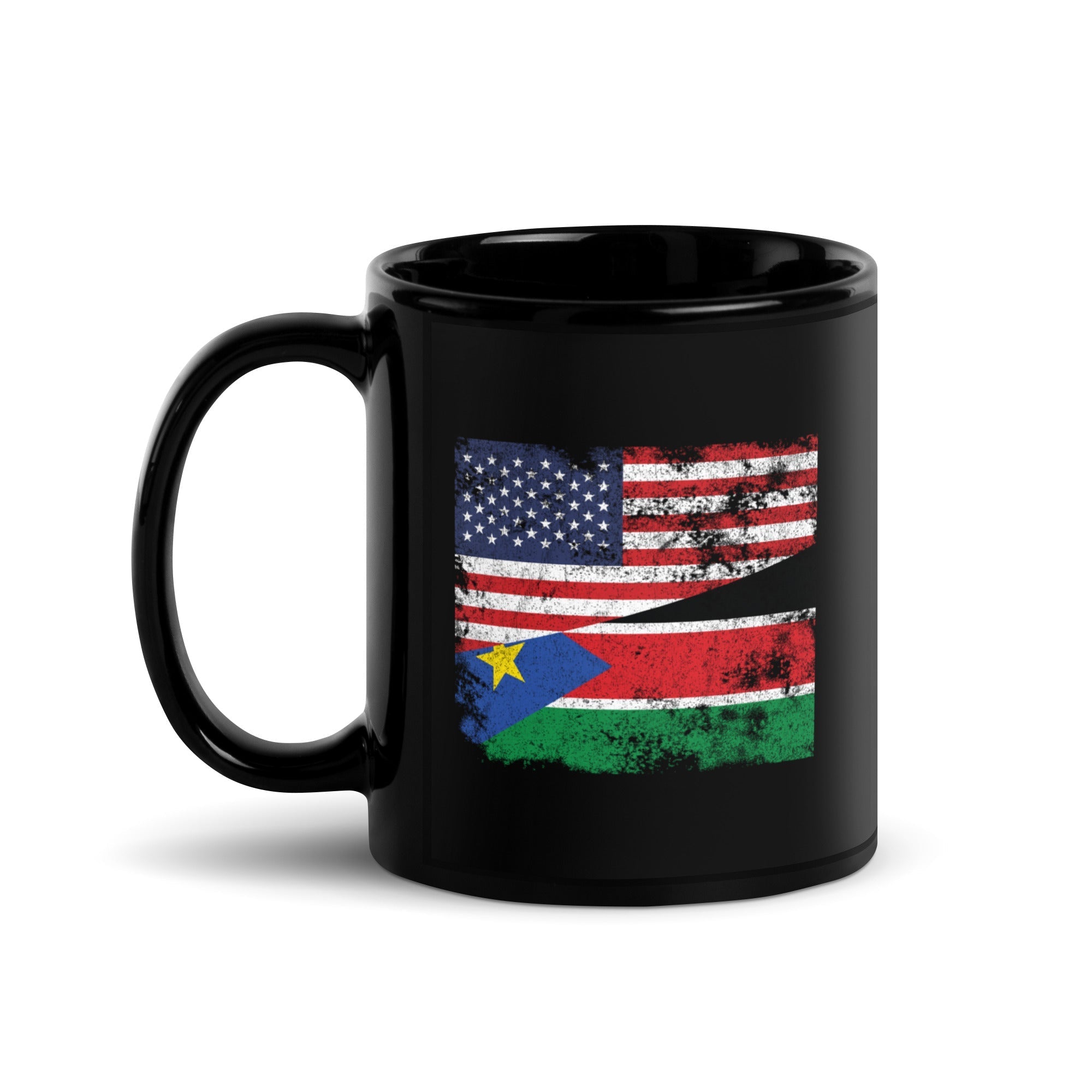 South Sudan USA Flag Mug