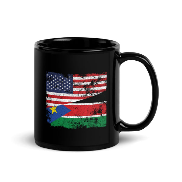 South Sudan USA Flag Mug