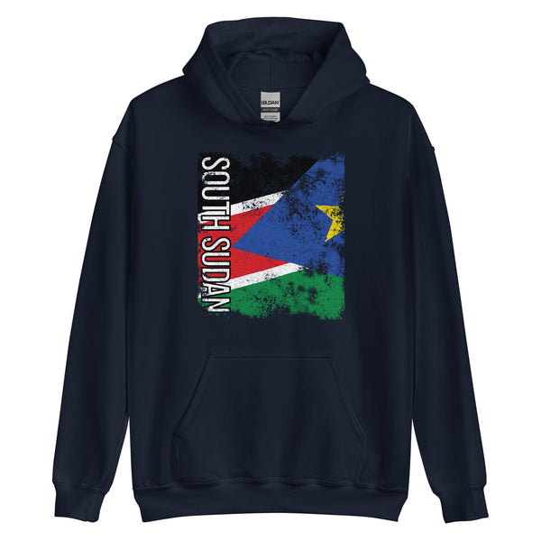 South Sudan Flag - Distressed Flag Hoodie