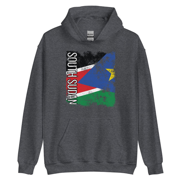 South Sudan Flag - Distressed Flag Hoodie