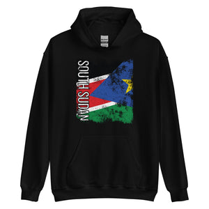 South Sudan Flag - Distressed Flag Hoodie