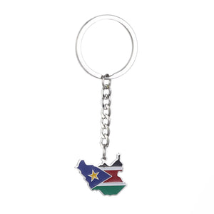 South Sudan Flag Map Keychain