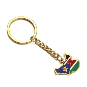 South Sudan Flag Map Keychain