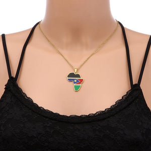 South Sudan Flag Map Necklace