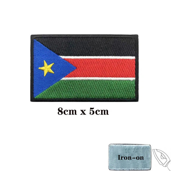 South Sudan Flag Patch - Iron On/Hook & Loop Patch