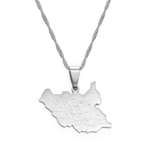 South Sudan Map Necklace